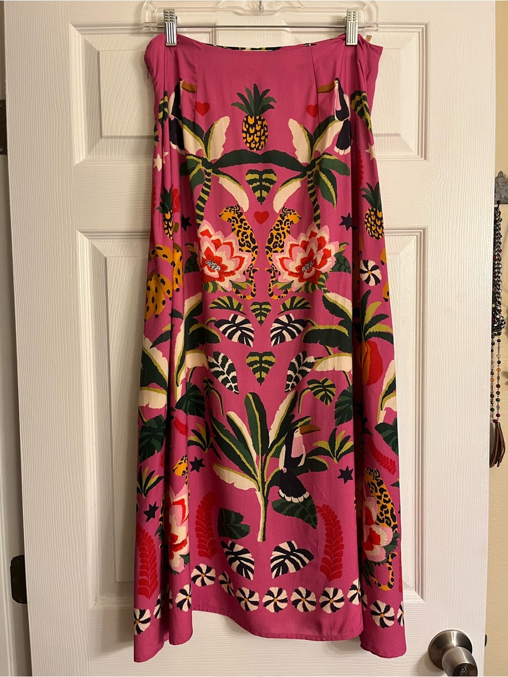 FARM Rio Pink Tropical Jungle Midi Skirt - Picture 11 of 15